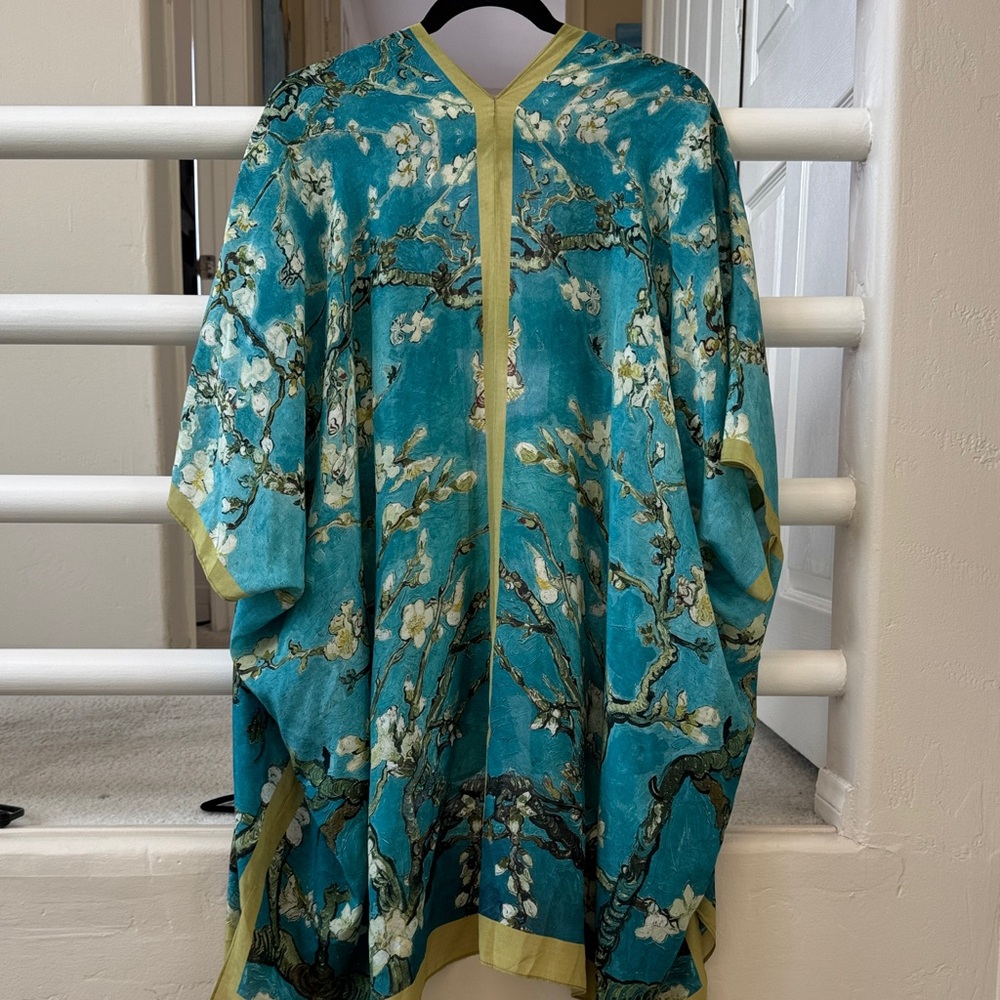 Soft Surroundings Teal and Olive Floral Kimono - Picture 3 of 3